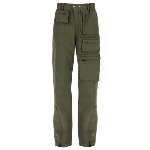 Andersson Bell Mens Multi Pocket Raw Edge Trouser Pants Army Green Cargo Size 46 - Picture 1 of 15